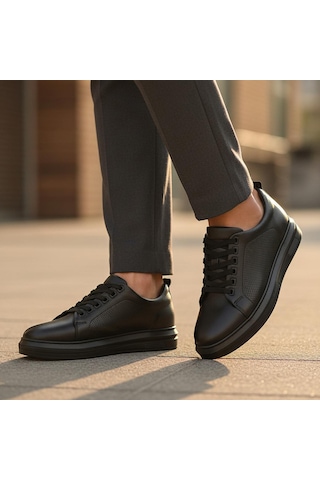 Ispartalılar 271 Tam Ortopedik Taban Hakiki Deri Günlük Erkek Ayakkabı Casual Erkek Ayakkabı Sneakers Siyah
