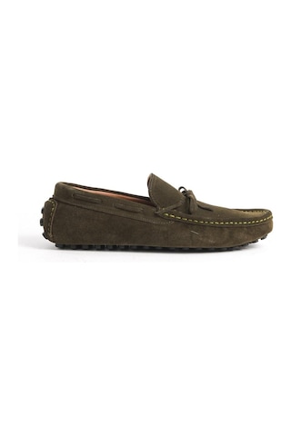 Mubiano Hakiki Deri Erkek Süet Haki Bağcık Detay Loafer -mssr1273-hk Haki