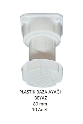 Plastik Baza Ayağı, Beyaz, 8 Cm 10 Adet Beyaz