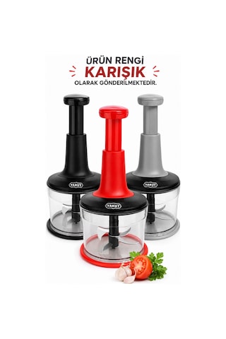 Üstten Basmalı Manuel Doğrayıcı Rondo Sebze Meyve Soğan Sarımsak Pratik Mutfak Doğrayıcı Siyah