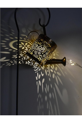 Homyl Led Sulama Teneke Işık Güneş Enerjili Açık Bahçe Bronz