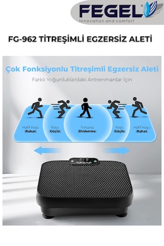 Fg-962 Titreşimli Spor Ve Egzersiz Aleti 99 Kademe, Uzaktan Kumandalı, Direnç Bantlı,120 Kg Siyah