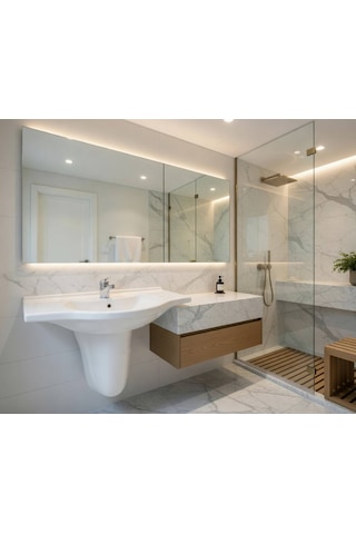 Ece Banyo - Karizma 80 Cm Lavabo Yarım Ayaklı Beyaz Yarım Ayak Dahil - 10kz50080tk