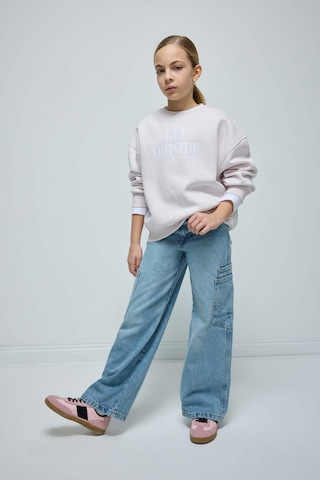 Defacto Kız Çocuk Wide Leg Kargo Cepli Geniş Bol Paça Jean Pantolon D3718a824wnnm28 Mavi