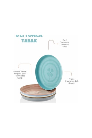 Makri Home 30 Parça Piknik Seti 6 Kişilik Tabak, Kase, Bardak, Kaşık, Çatal, Plastik Çok Renkli