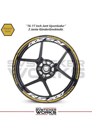Bajaj Rs200 Jant Sticker Dış Ve İç Set Sticker Jant Şeridi Altın