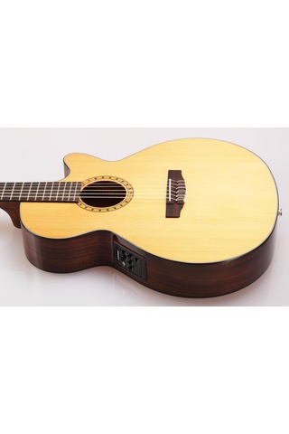 Cort Cec7 Elektro Klasik Gitar Naturel Doğal Parlaklıkta İnce Kesik Gövdeli İspanyol
