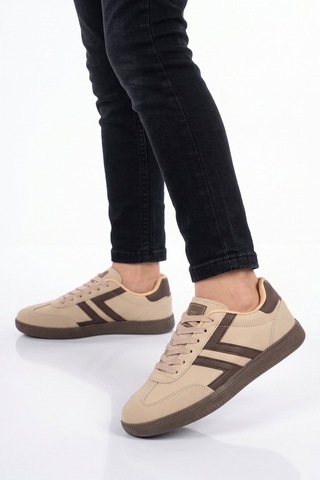 Lento Bej Bağcıklı Hafif Rahat Unisex Yürüyüş Ve Spor Ayakkabı Sneaker 234750