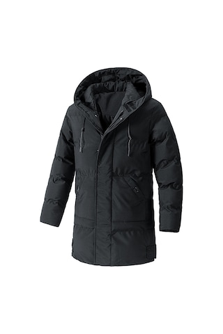 Erkek Kışlık Büyük Beden Sıcak Pamuklu Mont Siyah