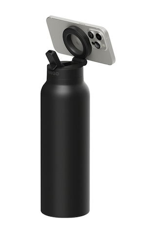 Ringo Pro Pipetli, Telefon Tutuculu Termal Çelik Termos 950 Ml Siyah