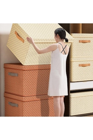 Novahub Sarı Yatak Altı Organizatör, Giysi Saklama Torbaları, Katlanır Yorgan Kutusu, Ev Dekorasyonu, L Boyutu Sarı