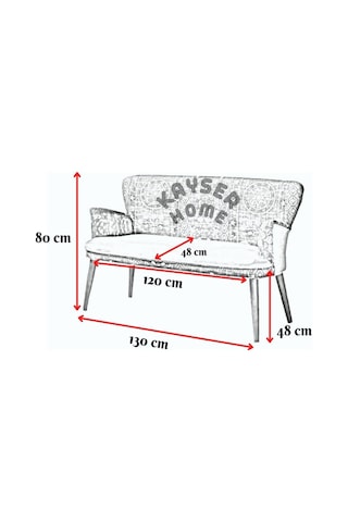 Kayser Home Çay Seti Koltuk Takımı Oturma Grubu Balkon Ofis Bahçe Mobilyası Nubuk Kumaş Çok Renkli