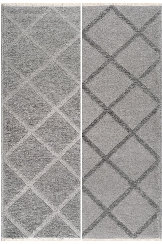 Rodney Vl Yıkanabilir Kaydırmaz Çift Taraf Pamuk Dokuma Beyaz Rix Premium Kalite Kilim K.gümüş