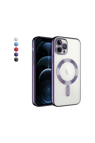 Apple Uyumlu iPhone 11 Pro Kılıf Magsafe Özellikli Metal Lazer Silikon Kapak Fc2855