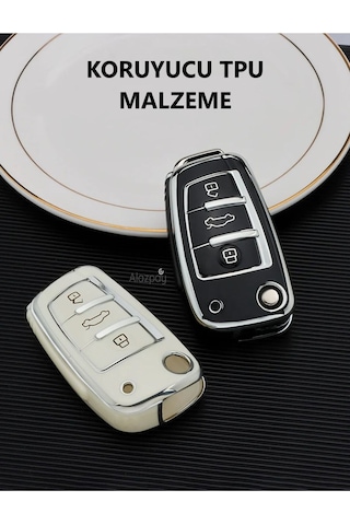 Audi A7 A6 A5 A4 A3 A1 & 8p 8l B6 B7 B8 C5 C6 4f Tt Rs & Q3 Q5 Q7 Tpu Anahtar Kılıfı Mavi-1 Adet