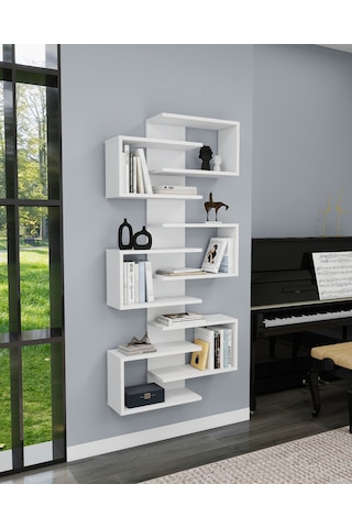 Arnetti Lotus Kitaplık Ve Duvar Rafı Beyaz