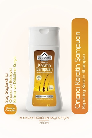 Onarıcı Keratin Şampuan Saç Güçlendirici Onarıcı Besleyici Kırılma Karşıtı Dökülme Karşıtı 250 Ml Tüm Saç Tipleri