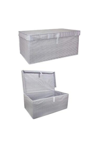 Neptün Life Hurç Saklama Kutusu 3 Adet Kapaklı Çok Amaçlı Organizer Mega 60 X 40 X 30 Cm Gri