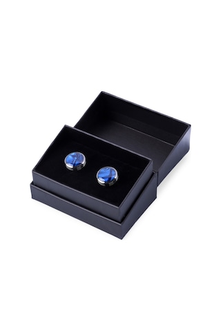 Hatemoğlu Lacivert Desenli Yuvarlak Kol Düğmesi 110110etc001 005