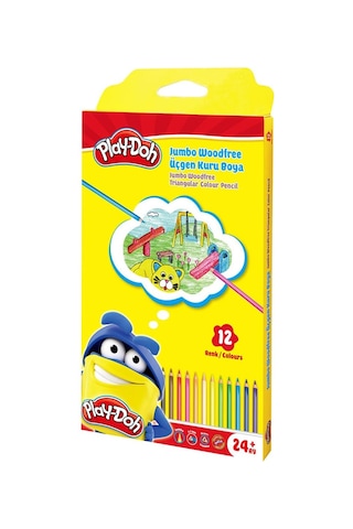 Play-Doh Woodfree Jumbo Üçgen Kuru Boya 12 Renk Play-Doh Woodfree Jumbo Üçgen Kuru Boya 12 Renk