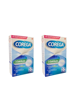 Corega 3 Dakikada Protez Temizleyici Tablet 30'lu x 2 Paket