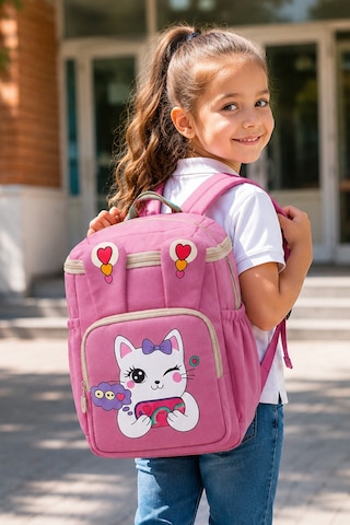 Ls-5170 Kız Çocuk Ana Okul Çantası Okul Çantası Pembe Beyaz