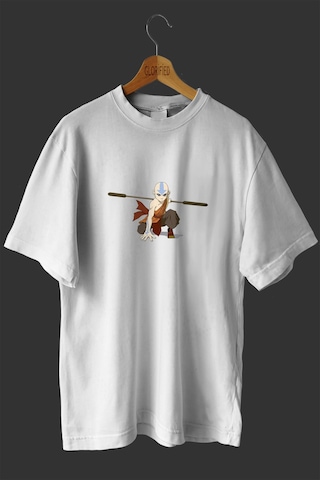 Noıssey -wed Avatar Ang Tasarım Baskılı Oversize T Shirt Beyaz