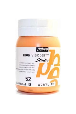 Pebeo Studio Yüksek Viskoziteli Akrilik Boya 500 Ml Dark Cadmium Yellow 52 Diğer Renkler