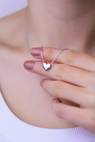 X-Ladyaccessories Gümüş Renk Taşsız Kalp Kolye Gümüş