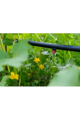 Hazır Delikli Damla Sulama Seti 150m 16mm 50cm Aralıklı, Damlatıcı Bağlantı Parçaları Dahil, Bahçe Tarla