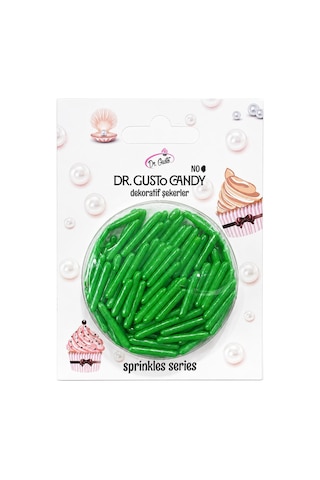 Dr. Gusto Yeşil Uzun Çubuk Pasta Süsleme Şekeri