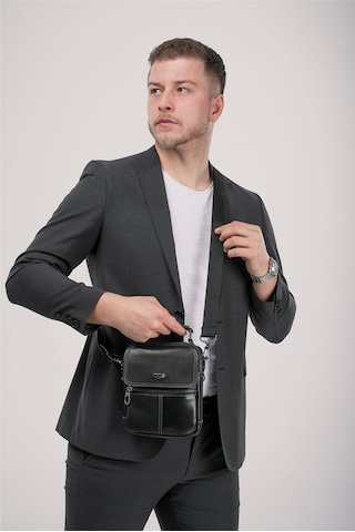 Ççs 31604 Hakiki Deri Askılı Çanta Siyah