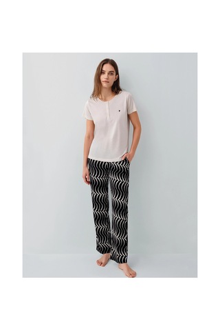 Moda Dua Pierre Cardin Pc9165-x Kadın Kısa Kol Büyük Beden Pijama Takımı Açık Bej