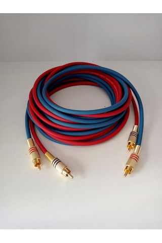 El Yapımı Rca Kablosu %100 Bakır Amfi Ses Aktarım Kablosu K-m - 5 Metre