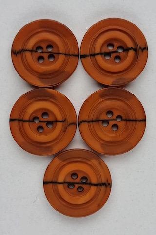 Büyük Boy Akrilik Yuvarlak Desenli Turuncu Kaban Çeket Hırka Yelek Düğmesi 5 Adet