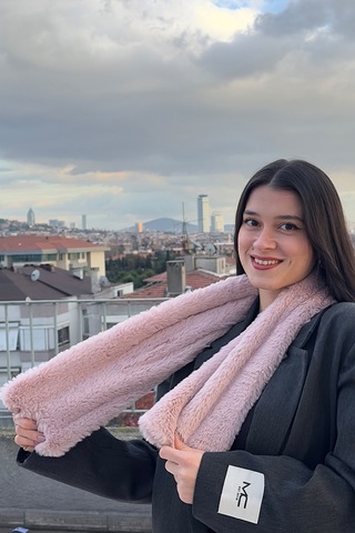 Mollycrush Peluş Yumuşak Soft Atkı Kışlık Suni Kürklü Pembe Kadın Atkısı Pembe