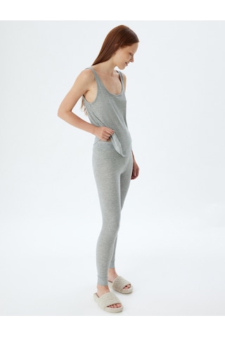 Koton Pijama Altı Fitilli Örme Jogger Standart Bel Antrasit 5wlk40010mk Antrasit