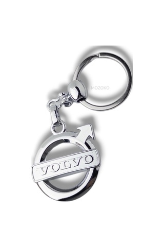 Yüksek Kaliteli Volvo Logolu Metal Araç Anahtarlık, Çift Yönlü Logo, Hediyelik Araba Anahtarlık