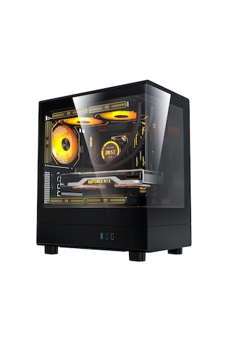 Aıgo Darkflash Db330m Usb3.0 4x12cm Fan Temperlı Cam Sıyah Matx Oyuncu Kasası
