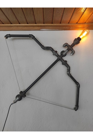 Ok Ve Yay Endüstriyel Lamba, Vintage El Yapımı Diriliş Ok Yay Duvar Apliği Dekoratif Lamba Siyah