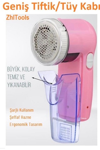 Zhltools Şarjlı Tiftik Tüy Toplama Aleti Pembe