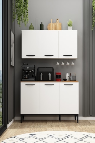 Alder Banyo Dolabı Çekmeceli Çamaşır - Kurutma Makinesi Dolabı Beyaz Beyaz