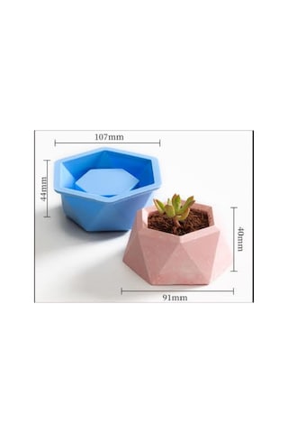 Taş Tozu Silikon Kalıp İthal Küçük Boy Sukulent Saksı Kalıbı Epoksi Reçine Silikon Kalıp Hb7521-0114
