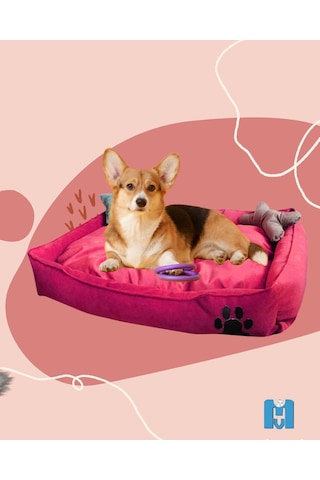 Mavi Vitrin Yıkanabilir Kedi ve Köpek Yatağı Large