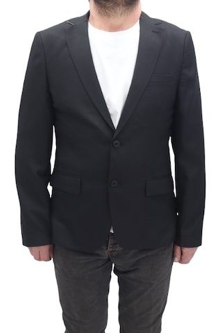 Twenhil Dmctekstil Erkek Ckt-200 Düz Klasik Kesim Normal Kalıp Çift Düğme Blazer Ceket Siyah