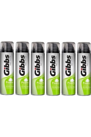GİBBS Tıraş KÖPÜĞÜ SENSİTİVE 200ML x 6 ADET