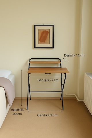 Reyo Efes Çalışma Masası Bilgisayar Laptop Masası 2 Raflı Metal D Kahve