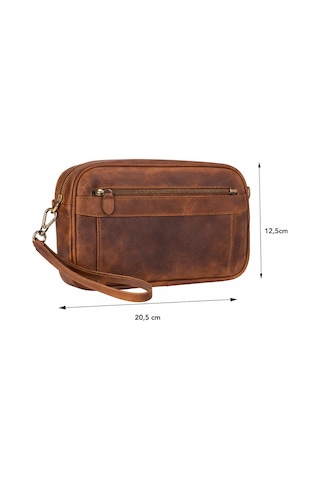 Bloominbag Forge Wrist Heritage Saddle Luxe Hakiki Deri Unisex Kilitli Clutch Kahverengi