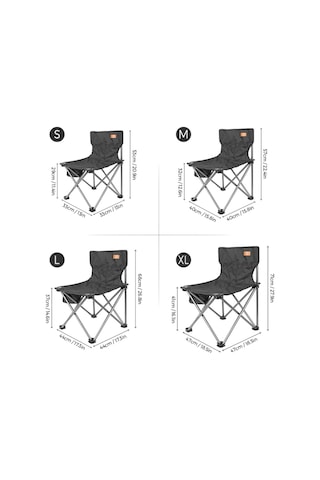 Suofeng Taşınabilir Balıkçı Piknik Sandalyesi Xl Siyah