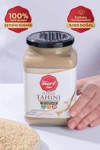 Mert Helva Tek Kavrulmuş Fethiye Tahini Cam 1 KG